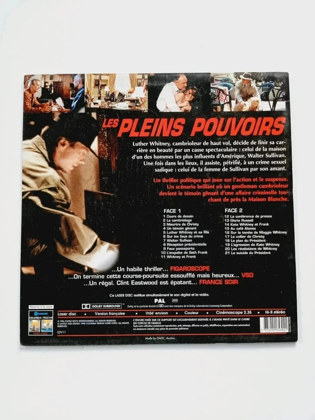 Laserdisc Les Pleins Pouvoirs – photo 2